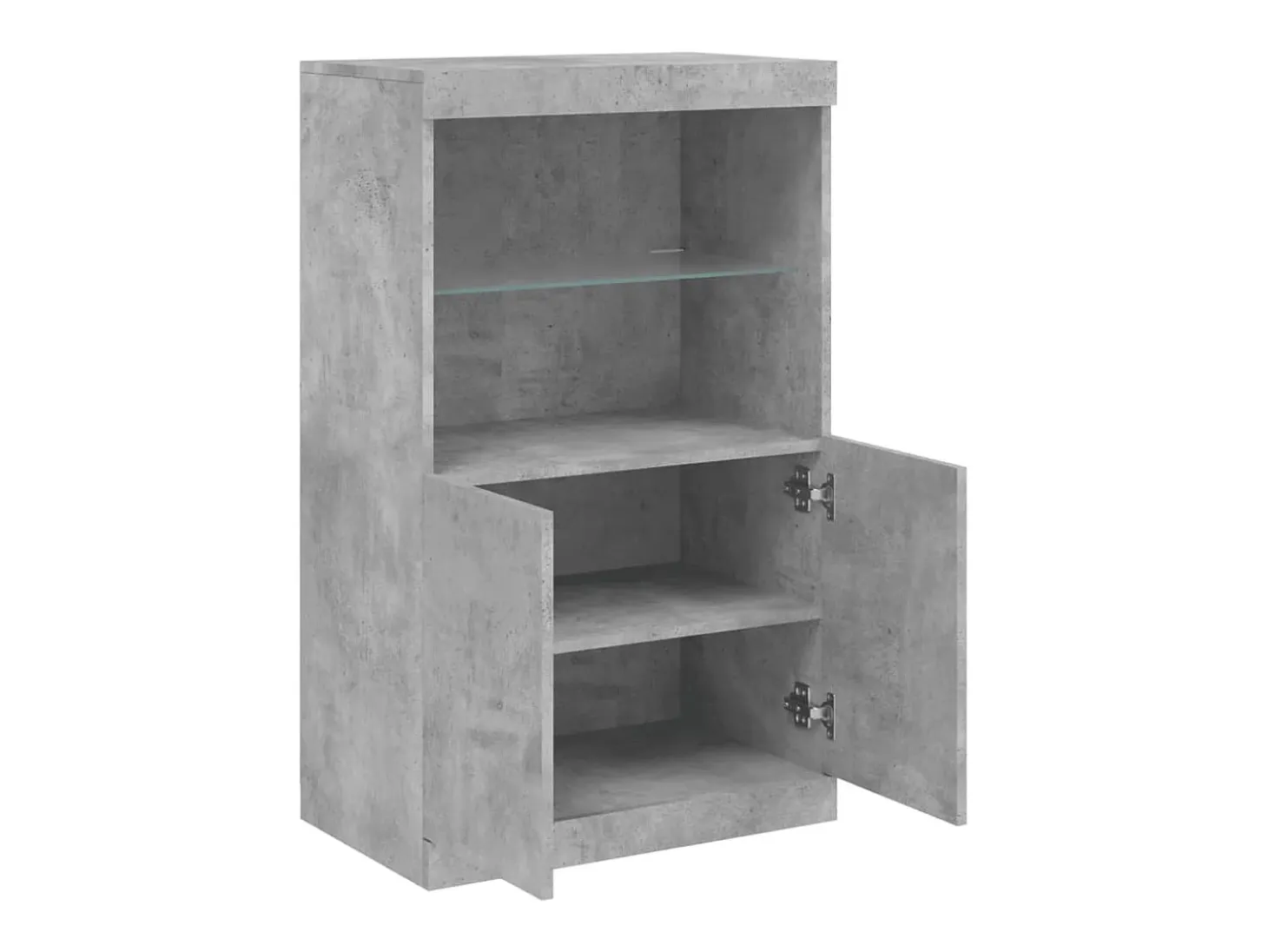 Aparador buffet cómoda armario mueble organizador cocina salón salón con luces LED 60,5 x 37 x 100 cm gris 02_0030001