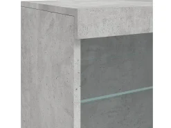 Aparador buffet cómoda armario mueble organizador cocina salón salón con luces LED 60,5 x 37 x 67 cm gris 02_0030003