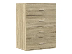 Aparador buffet cómoda armario unidad de almacenamiento organizador cocina salón salón juego de 2 sonoma 60 x 39 x 80 cm marrón madera contrachapada 02_0036822