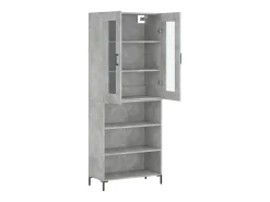 Aparador buffet cómoda armario mueble organizador cocina salón salón alto 69,5 x 34 x 180 cm madera contrachapada gris 02_0034573