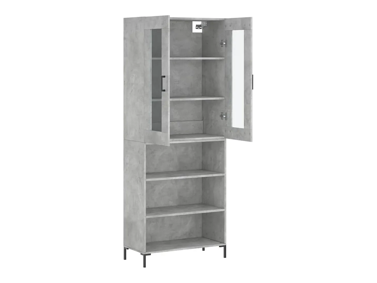 Aparador buffet cómoda armario mueble organizador cocina salón salón alto 69,5 x 34 x 180 cm madera contrachapada gris 02_0034573