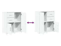 Aparador buffet cómoda armario mueble organizador cocina salón salón juego de 2 60 x 31 x 70 cm blanco madera contrachapada 02_0036676