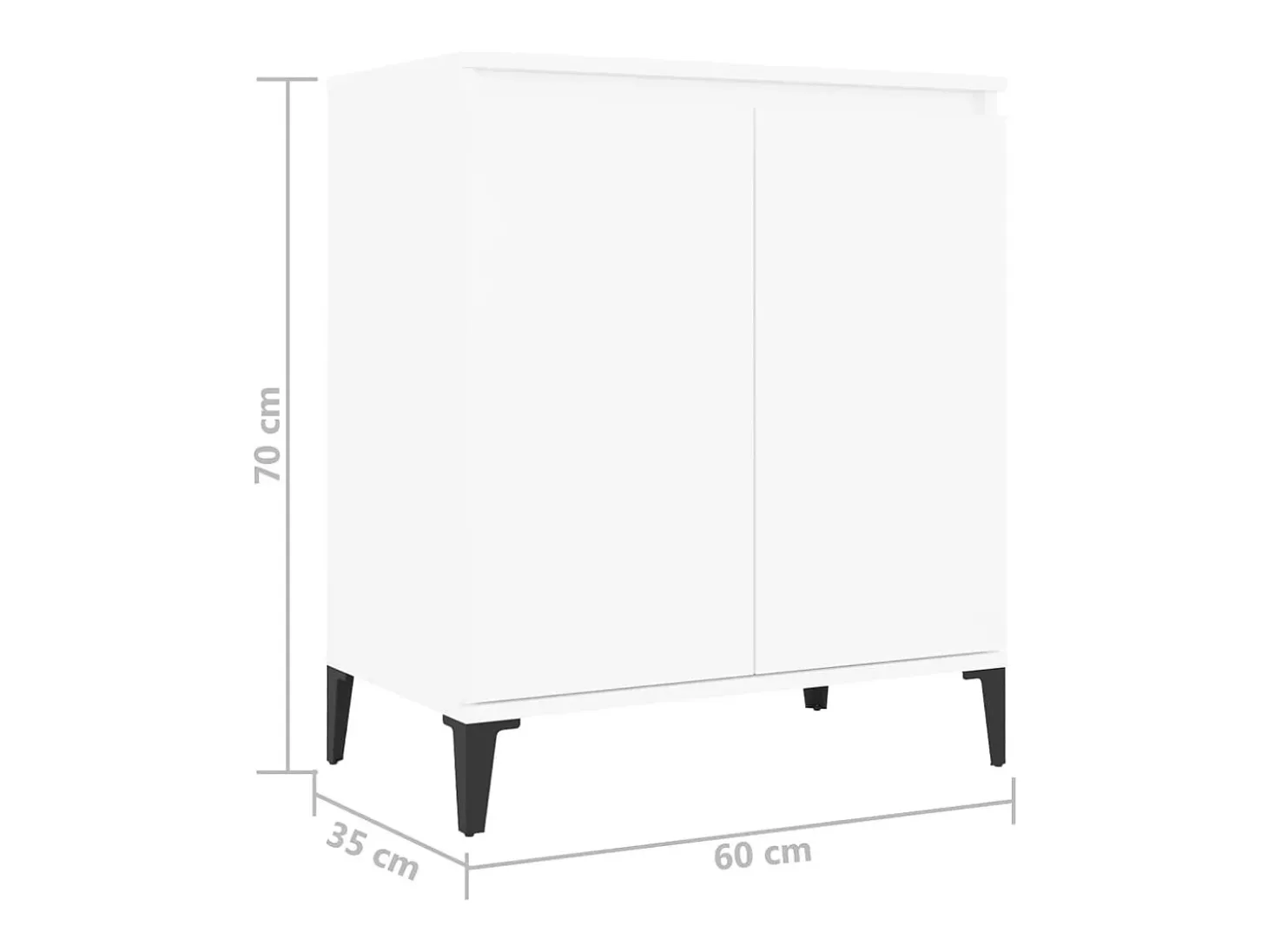 Aparador buffet cómoda armario mueble organizador cocina salón salón 60 x 35 x 70 cm madera contrachapada blanco 02_0030353