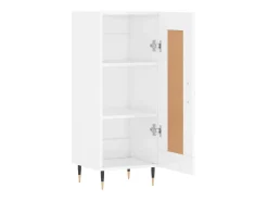 Aparador buffet cómoda armario mueble organizador cocina salón brillante 34,5 x 34 x 90 cm madera contrachapada blanco 02_0030591