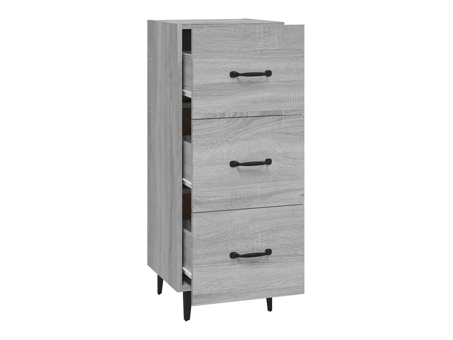 Aparador buffet cómoda armario unidad de almacenamiento organizador cocina salón salonsonoma 34,5 x 34 x 90 cm madera contrachapada gris 02_0036314