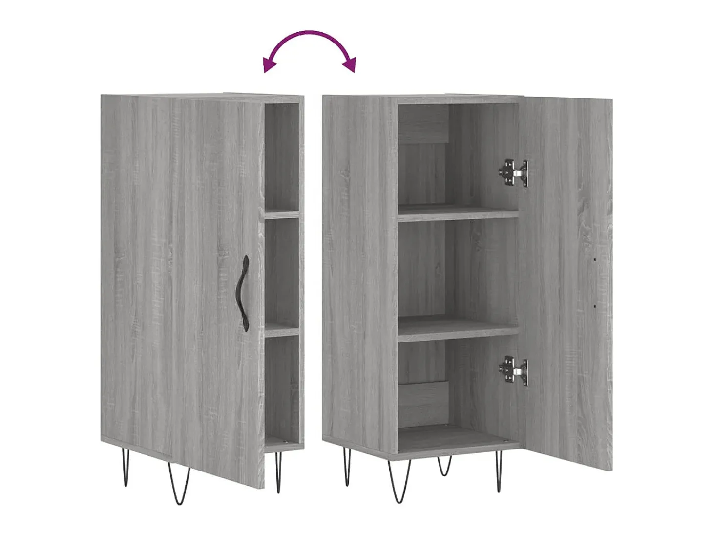 Aparador buffet cómoda armario unidad de almacenamiento organizador cocina salón salón Sonoma 34,5 x 34 x 90 cm madera contrachapada gris 02_0036341