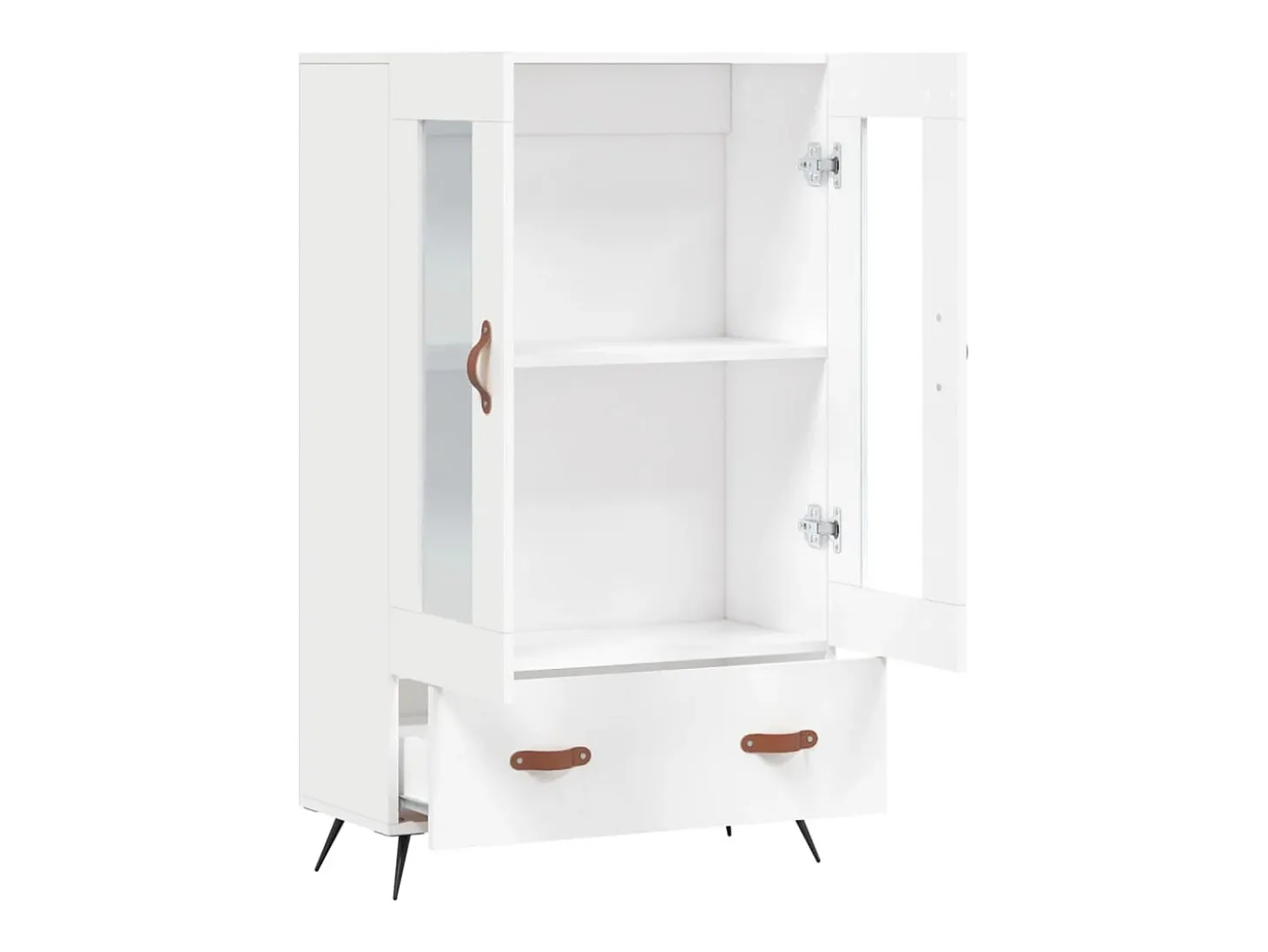 Aparador buffet cómoda armario mueble organizador cocina salón salón alto 69,5 x 31 x 115 cm madera contrachapada blanco 02_0032511