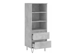 Aparador buffet cómoda armario mueble organizador cocina salón salón alto 40 x 36 x 110 cm madera contrachapada gris 02_0034435