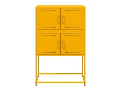 Aparador buffet cómoda armario mueble organizador cocina salón salón amarillo mostaza 68,5 x 38,5 x 107 cm acero Amarillo 02_0035704