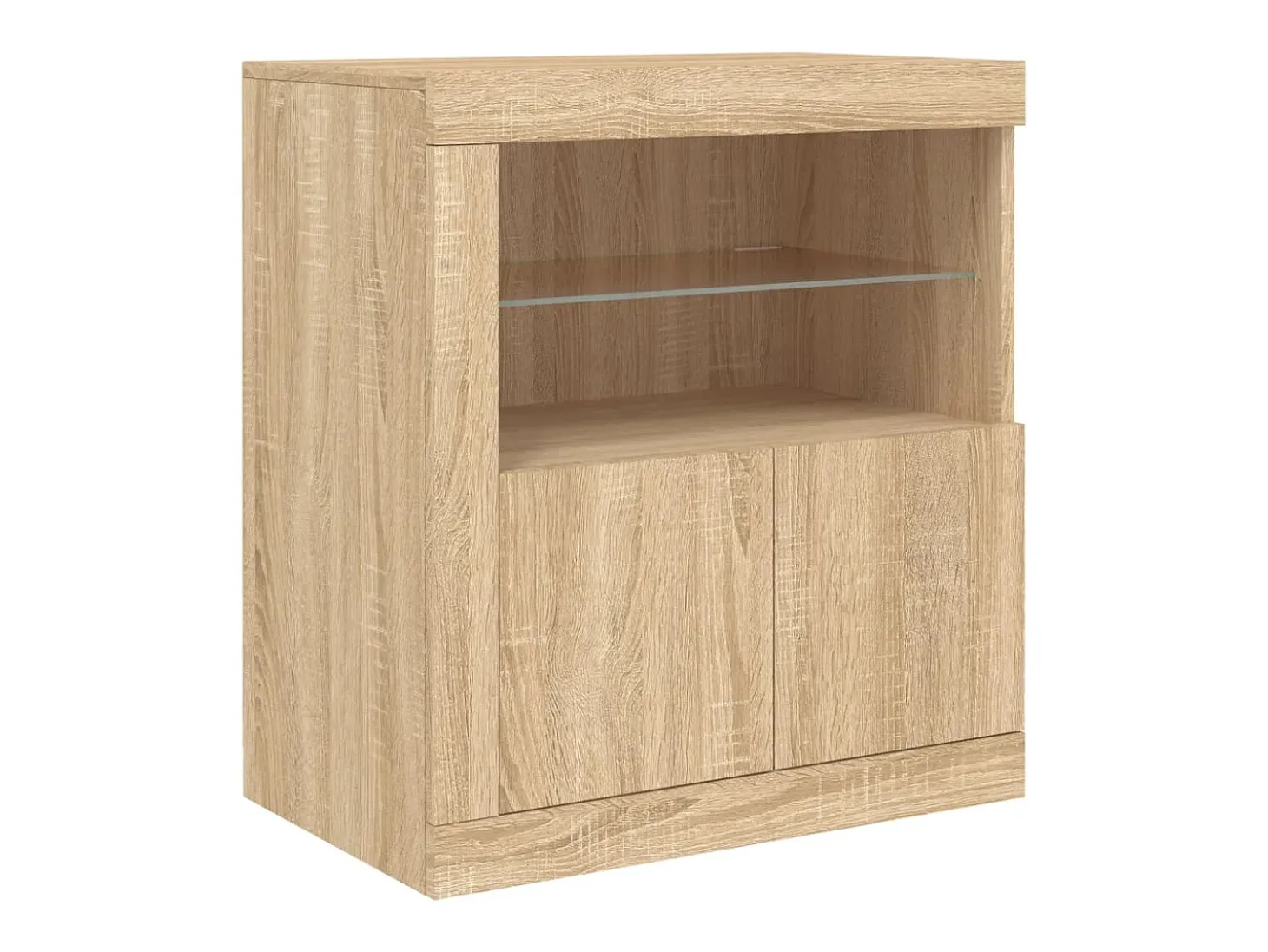 Aparador buffet cómoda armario mueble organizador cocina salón salón con luces LED sonoma 181,5 x 37 x 67 cm marrón 02_0029949