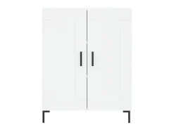 Aparador buffet cómoda armario mueble organizador cocina salón salón alto 69,5 x 34 x 180 cm madera contrachapada blanco 02_0032621
