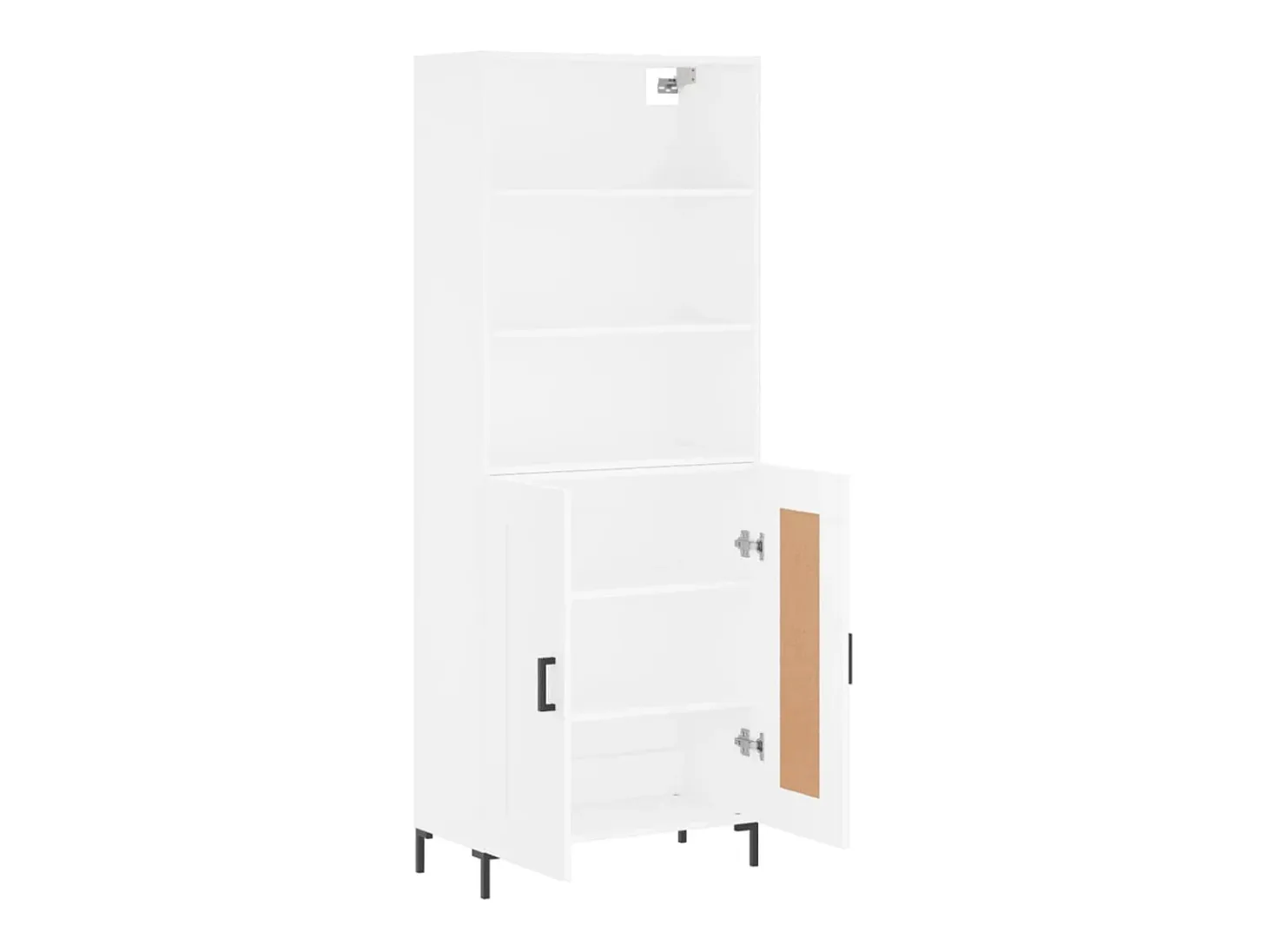Aparador buffet cómoda armario mueble organizador cocina salón salón alto 69,5 x 34 x 180 cm madera contrachapada blanco 02_0032621