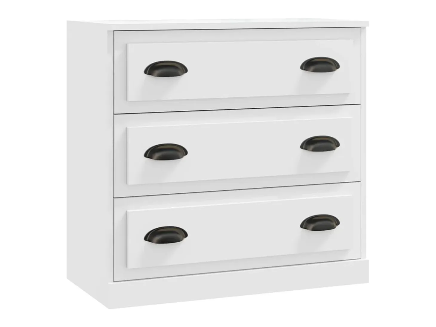 Aparador buffet cómoda armario mueble organizador cocina salón salón juego de 2 madera contrachapada blanca 02_0036690