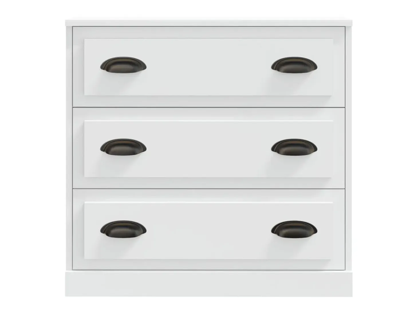 Aparador buffet cómoda armario mueble organizador cocina salón salón juego de 2 madera contrachapada blanca 02_0036690