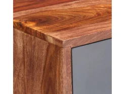 Aparador buffet cómoda armario mueble organizador cocina salón salón 120 x 30 x 55 cm madera maciza gris 02_0031779