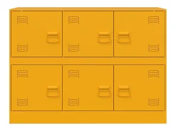 Aparador buffet cómoda armario mueble organizador cocina salón salón amarillo mostaza 99 x 39 x 73 cm acero Amarillo 02_0035711