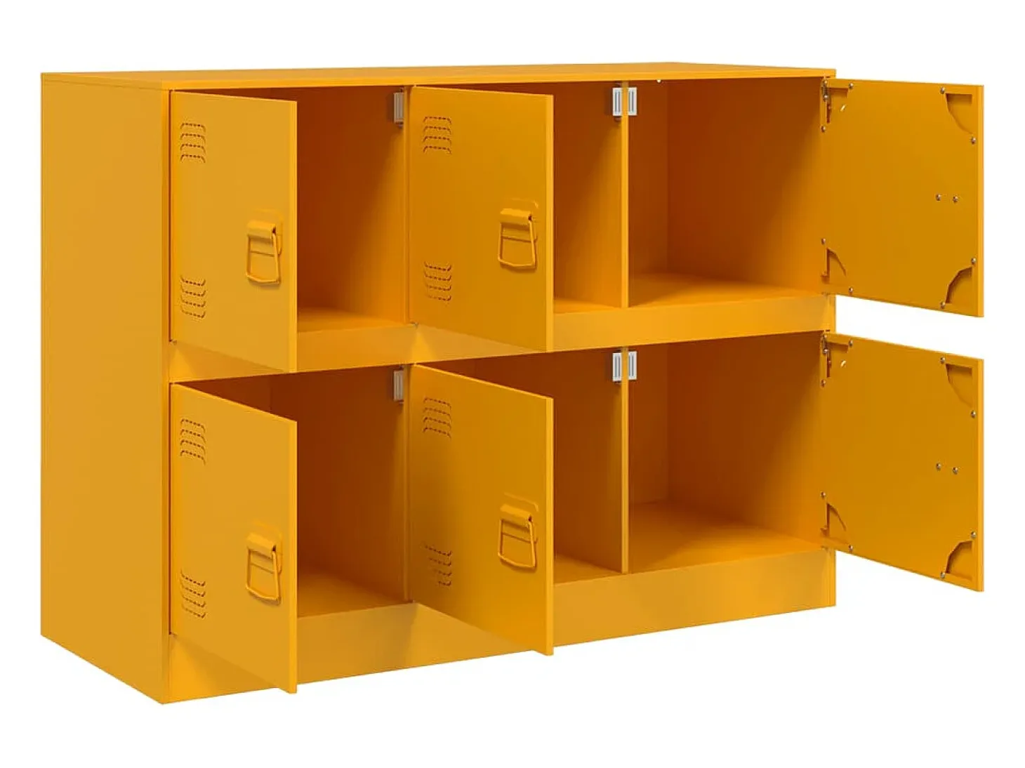 Aparador buffet cómoda armario mueble organizador cocina salón salón amarillo mostaza 99 x 39 x 73 cm acero Amarillo 02_0035711