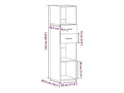 Aparador buffet cómoda armario mueble organizador cocina salón salón alto 30 x 42,5 x 124 cm madera contrachapada marrón 02_0033573