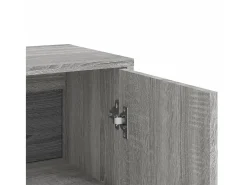 Aparador buffet cómoda armario unidad de almacenamiento organizador cocina salón salón juego de 2 sonoma 60 x 31 x 84 cm madera contrachapada gris 02_0036962