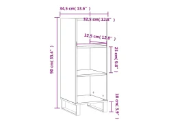 Aparador buffet cómoda armario unidad de almacenamiento organizador cocina salón salonsonoma 34,5 x 32,5 x 90 cm madera contrachapada gris 02_0036298