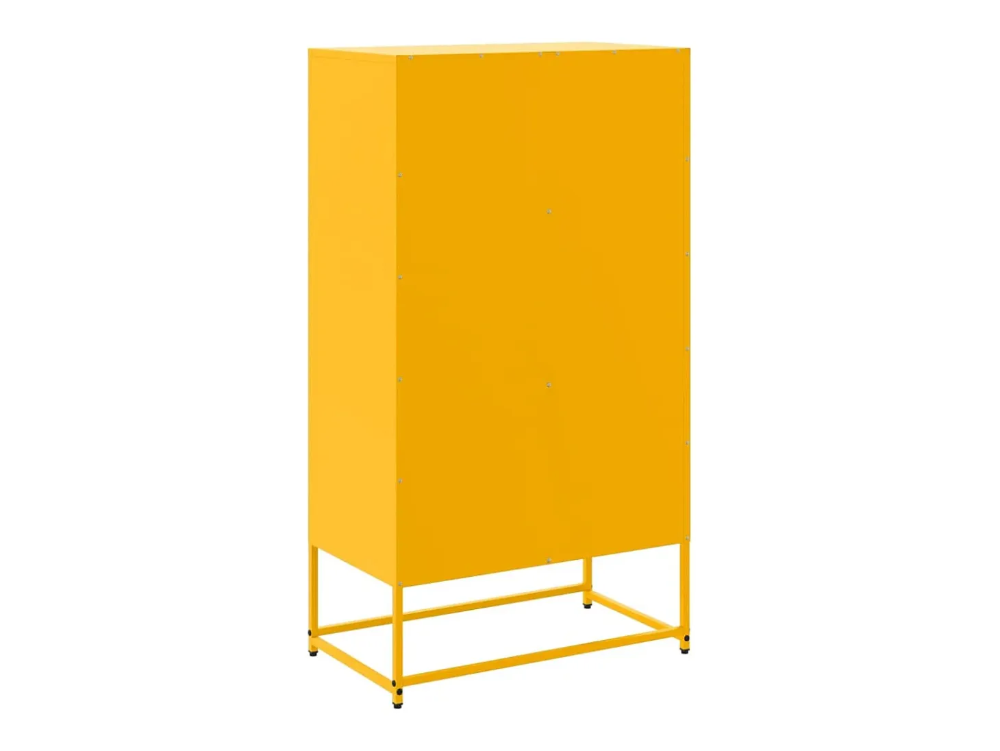 Aparador buffet cómoda armario mueble organizador cocina salón salón alto amarillo mostaza 68,5 x 38,5 x 123,5 cm acero Amarillo 02_0034733