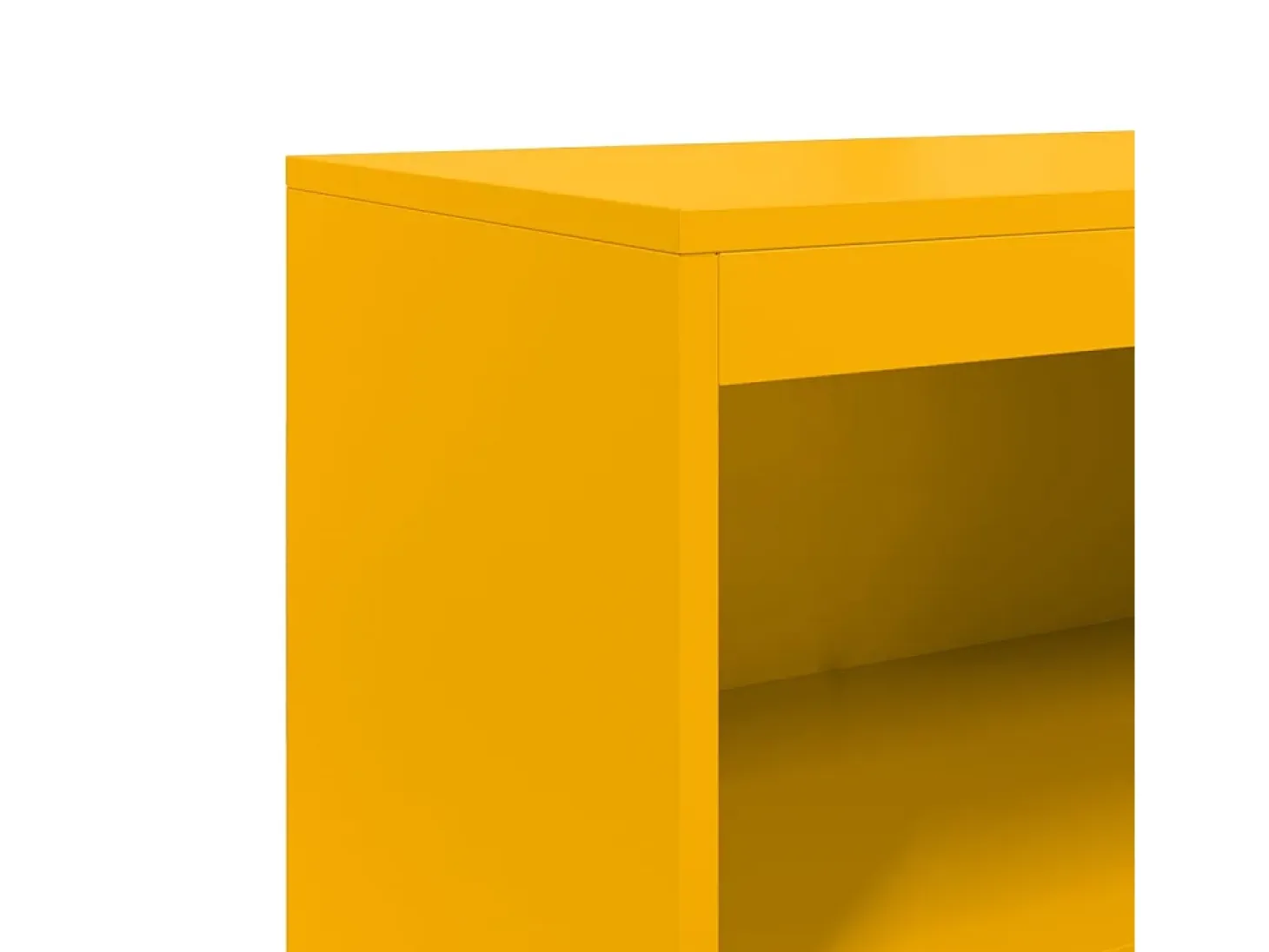 Aparador buffet cómoda armario mueble organizador cocina salón salón alto amarillo mostaza 68,5 x 38,5 x 123,5 cm acero Amarillo 02_0034733