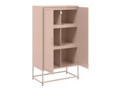 Aparador buffet cómoda armario mueble organizador cocina salón salón alto 68,5 x 38,5 x 123,5 cm acero rosa 02_0035160