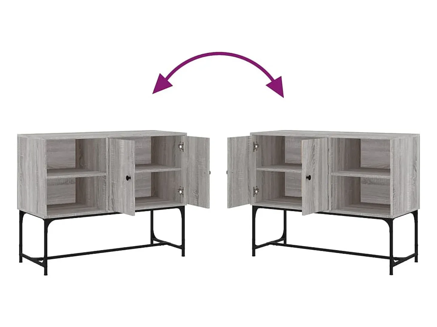 Aparador buffet cómoda armario unidad de almacenamiento organizador cocina salón salonsonoma 100 x 40 x 79,5 cm madera contrachapada gris 02_0036263