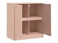 Aparador Buffet Cómoda Armario Unidad de Almacenamiento Organizador Cocina Salón Salón 67 x 39 x 73 cm Acero Rosa 02_0036207