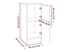 Aparador buffet cómoda armario unidad de almacenamiento organizador cocina salón salón juego de 2 sonoma 30 x 30 x 70 cm marrón madera contrachapada 02_0036800