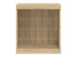 Aparador buffet cómoda armario mueble organizador cocina salón salón con luces LED sonoma 60,5 x 37 x 67 cm marrón 02_0029965