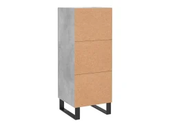 Aparador buffet cómoda armario mueble organizador cocina salón salón 34,5 x 34 x 90 cm madera contrachapada gris 02_0031903