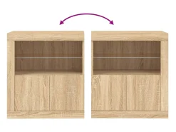 Aparador buffet cómoda armario mueble organizador cocina salón salón con luces LED sonoma 60,5 x 37 x 67 cm marrón 02_0029966