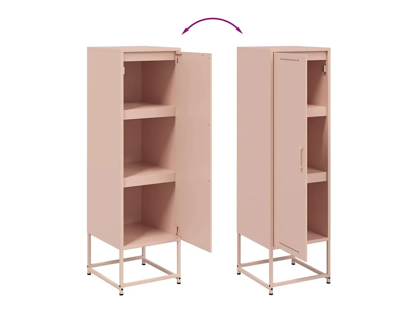 Aparador buffet cómoda armario mueble organizador cocina salón salón alto 36 x 39 x 123 cm acero rosa 02_0035156