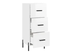Aparador buffet cómoda armario mueble organizador cocina salón brillante 34,5 x 34 x 90 cm madera contrachapada blanco 02_0030627