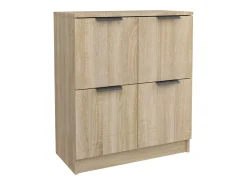 Aparador buffet cómoda armario unidad de almacenamiento organizador cocina salón salón juego de 2 sonoma 60 x 30 x 70 cm marrón madera contrachapada 02_0036812