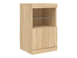 Aparador buffet cómoda armario mueble organizador cocina salón salón con luces LED sonoma 123 x 37 x 67 cm marrón 02_0029936