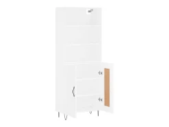 Aparador buffet cómoda armario mueble organizador cocina salón salón alto 69,5 x 34 x 180 cm madera contrachapada blanco 02_0032547