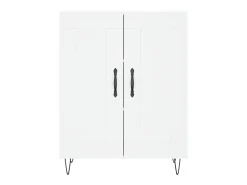 Aparador buffet cómoda armario mueble organizador cocina salón salón alto 69,5 x 34 x 180 cm madera contrachapada blanco 02_0032547