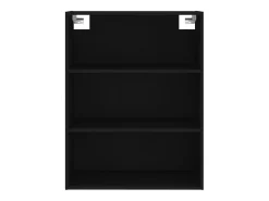 Aparador buffet cómoda armario mueble organizador cocina salón salón alto 69,5 x 34 x 180 cm madera contrachapada negra 02_0035005
