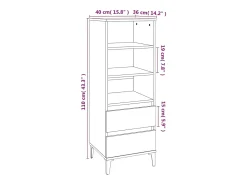 Aparador buffet cómoda armario mueble organizador cocina salón salón alto 40 x 36 x 110 cm madera contrachapada blanco 02_0032443