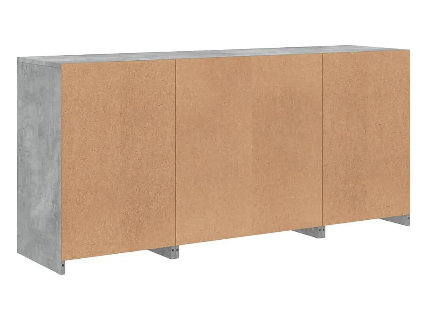 Aparador buffet cómoda armario mueble organizador cocina salón salón con luces LED 142,5 x 37 x 67 cm gris 02_0029976