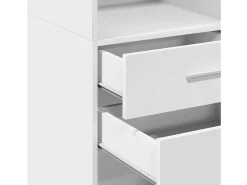 Aparador buffet cómoda armario mueble organizador cocina salón salón alto 45 x 42,5 x 124 cm madera contrachapada blanco 02_0032455