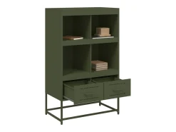 Aparador buffet cómoda armario mueble organizador cocina salón salón alto oliva 68 x 39 x 111,5 cm acero verde 02_0035646
