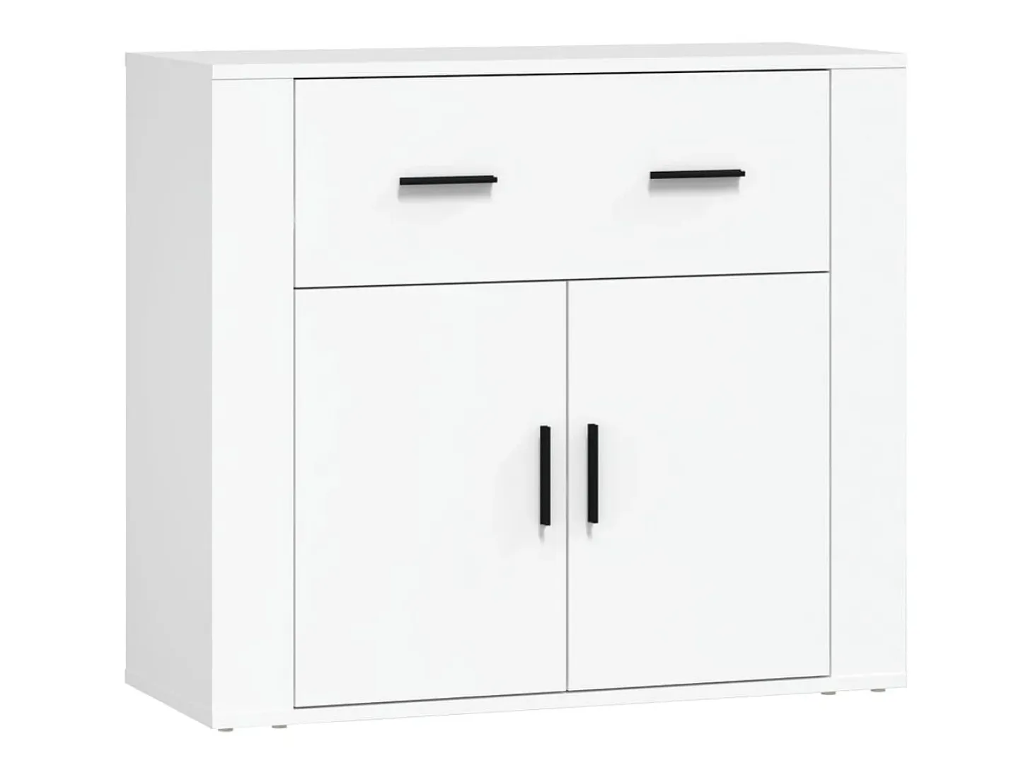 Aparador buffet cómoda gabinete unidad de almacenamiento organizador cocina salón sala de estar 3 piezas madera contrachapada blanco 02_0037011