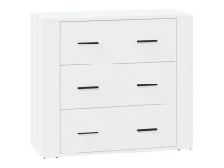 Aparador buffet cómoda gabinete unidad de almacenamiento organizador cocina salón sala de estar 3 piezas madera contrachapada blanco 02_0037011