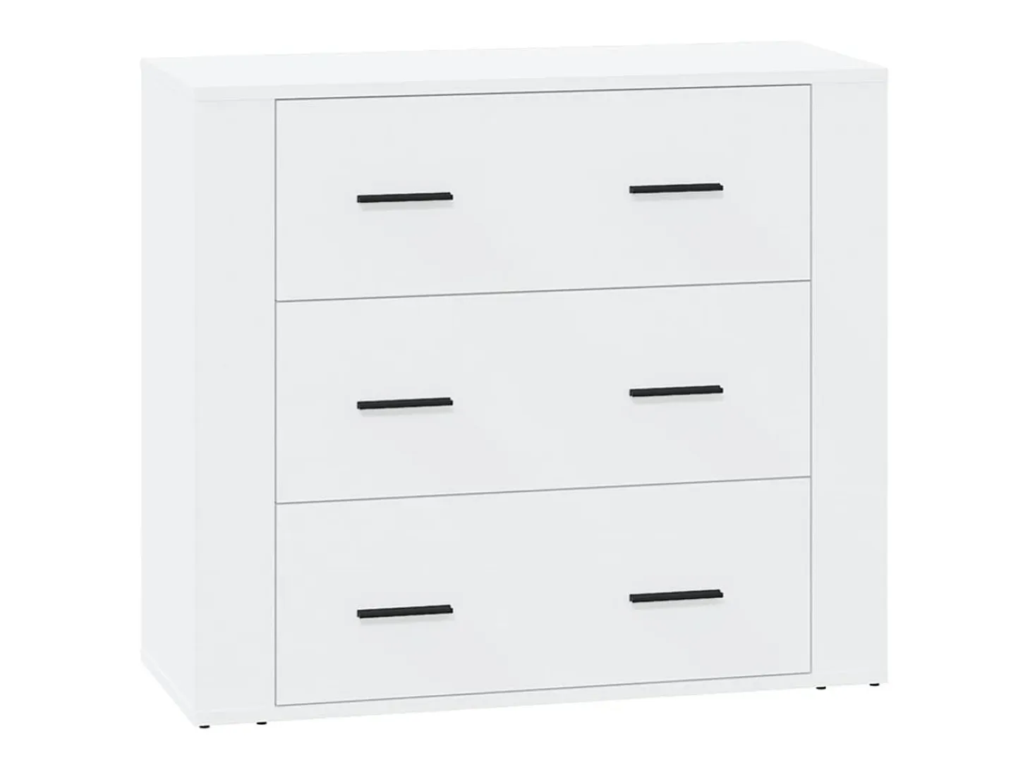Aparador buffet cómoda gabinete unidad de almacenamiento organizador cocina salón sala de estar 3 piezas madera contrachapada blanco 02_0037011