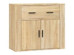 Aparador buffet cómoda gabinete unidad de almacenamiento organizador cocina sala de estar sala de estar 3 piezas madera contrachapada sonoma marrón 02_0037099
