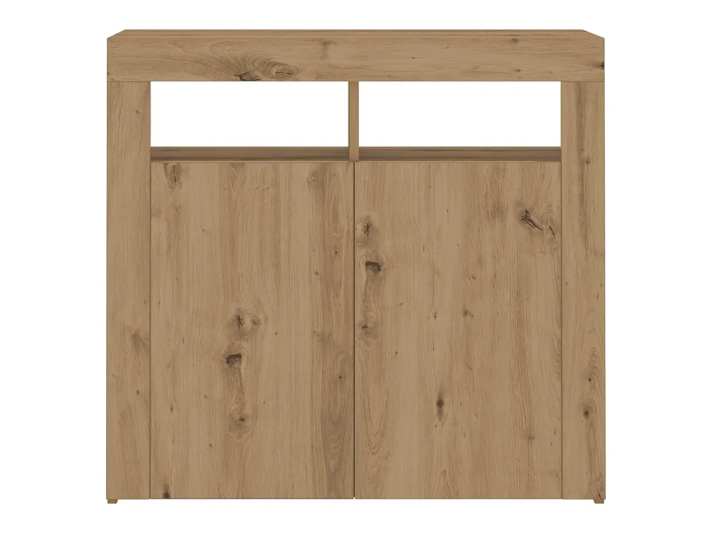 Aparador buffet cómoda gabinete unidad de almacenamiento organizador cocina sala de estar con luces LED hecho a mano madera contrachapada Roble artesanal 02_0029865