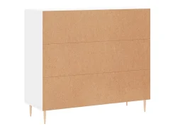Aparador buffet cómoda mueble mueble de almacenaje organizador cocina salón salón 90 x 34 x 80 cm madera contrachapada blanco 02_0030532